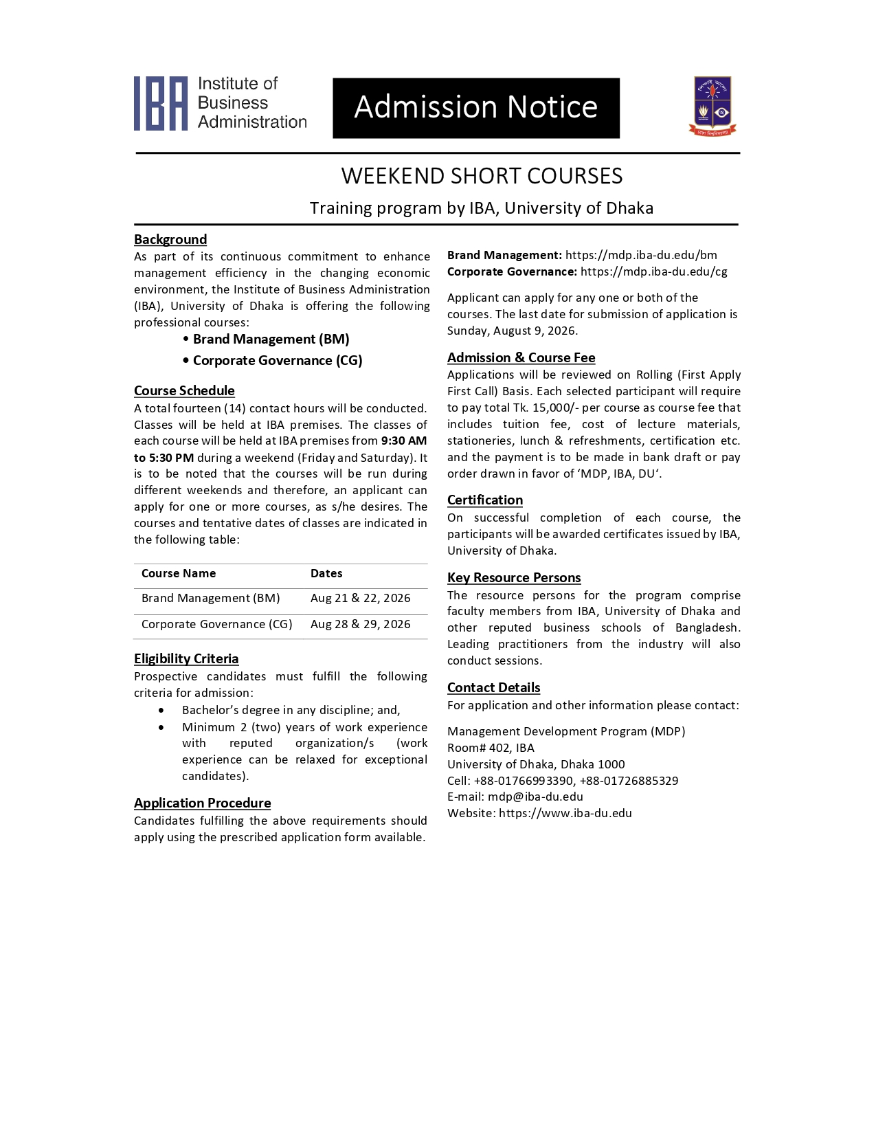 Brand Management (BM) Notice